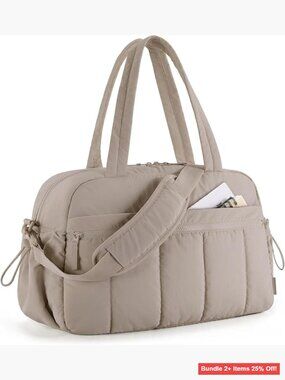 24L Water Resistant Duffle Bag with Wet Pocket, Carry On Travel Weekender